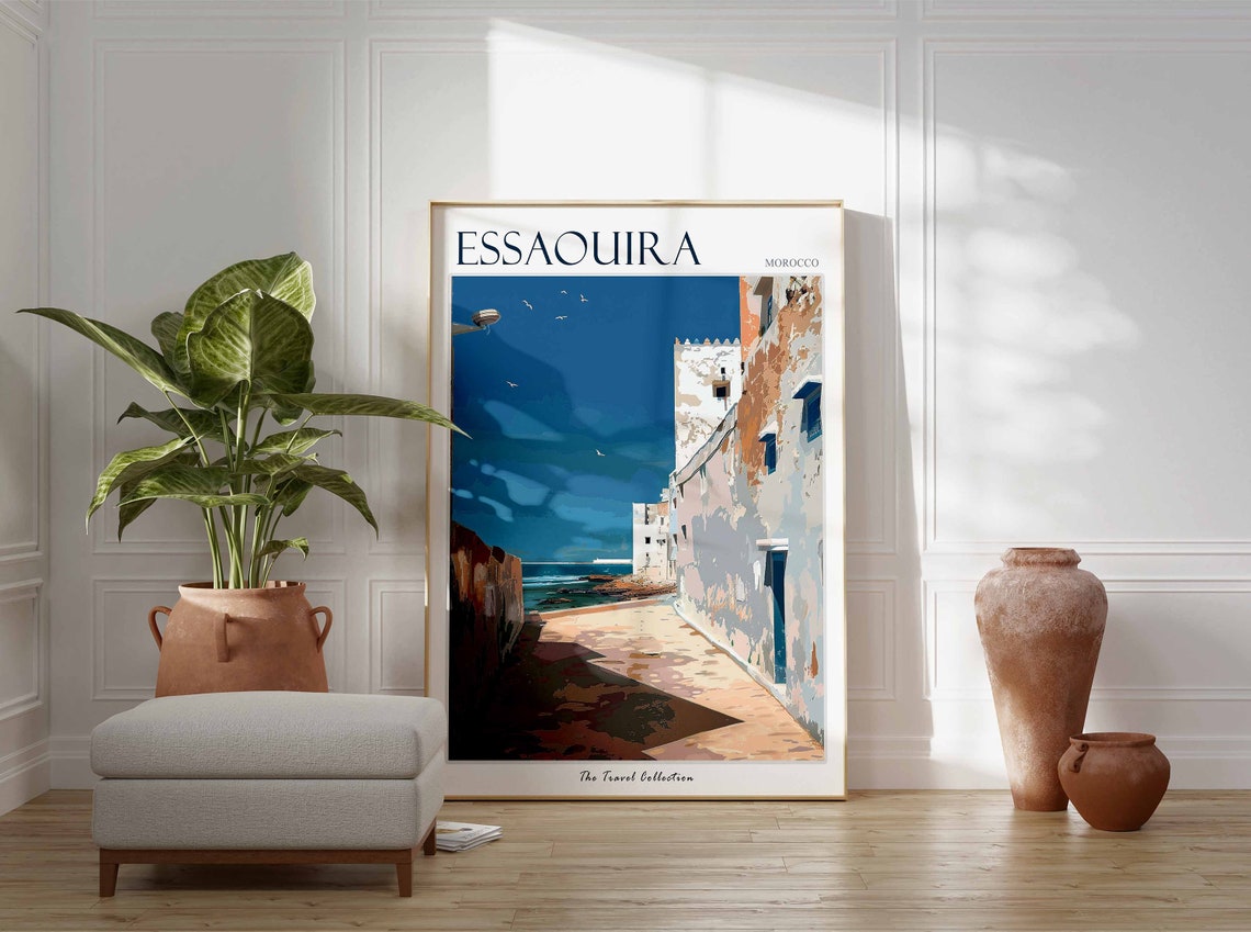Essaouira Poster Morocco Travel Print Moroccan Decor Africa Travel Poster African Wall Art City Print Essaouira Travel Poster - Image 3