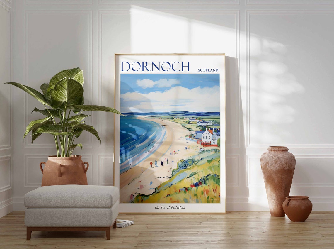 Dornoch Poster Dornoch Travel Print Scotland Travel Poster Scottish Decor Tropical Decor Sea Print Dornoch Gift Dornoch Travel Poster - Image 3