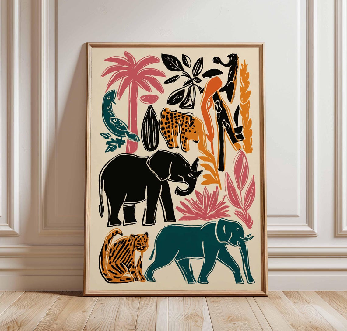 London Zoo Vintage Travel Poster