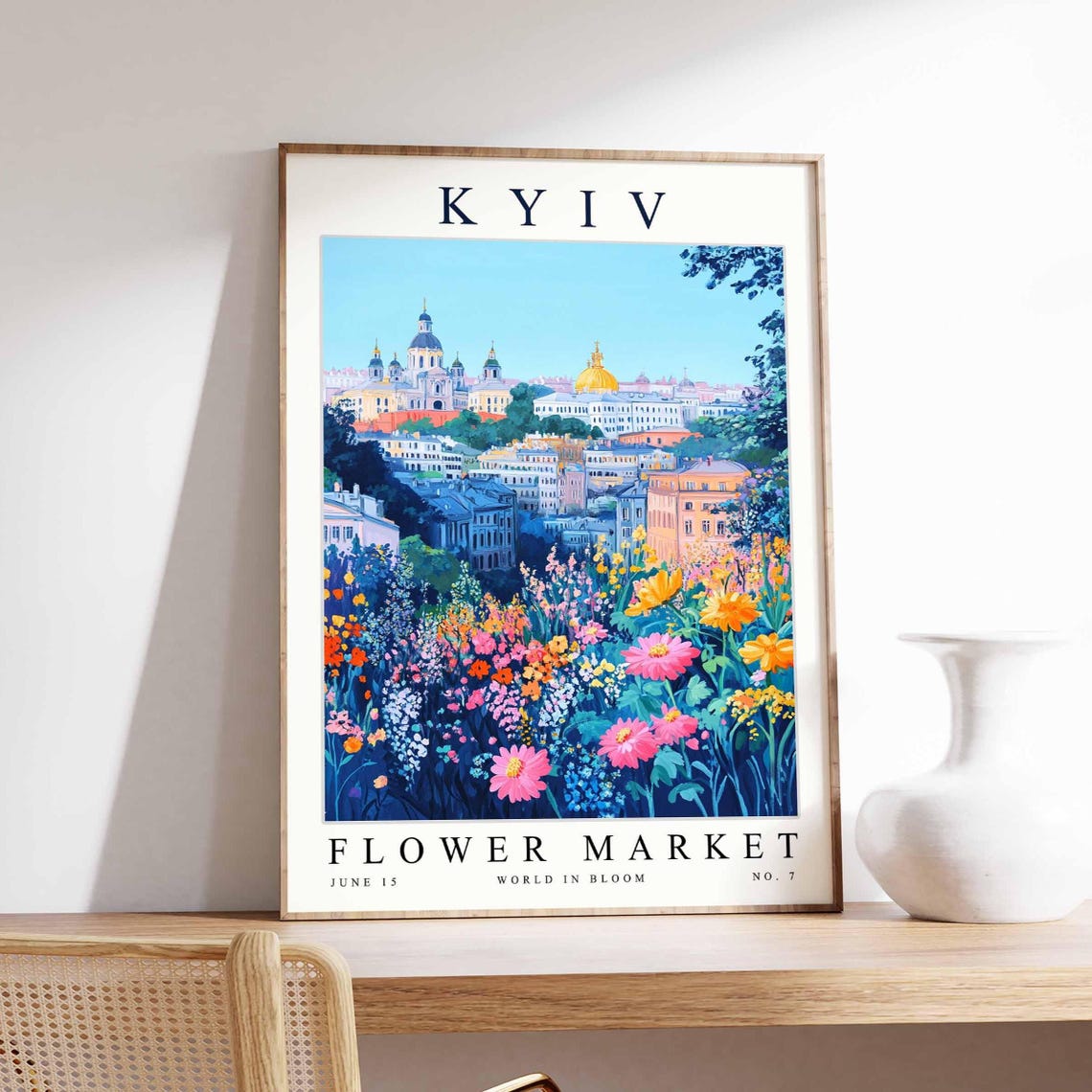 Kyiv Flower Market Poster Kyivprint Ukrainian Floral Wall Art Kyivfloral Decor Botanical Ukraine Print Europe Travel