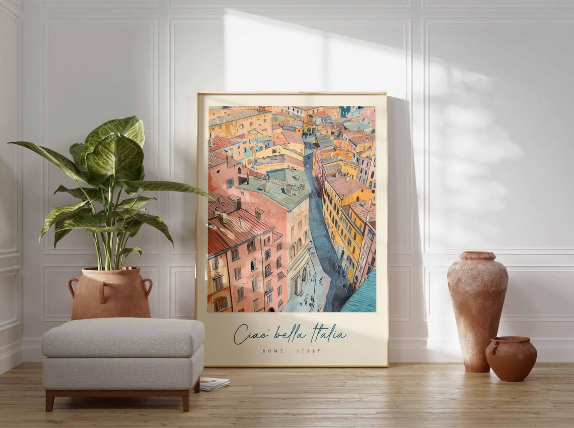Rome Poster Italian Travel Print Rome Travel Art Rome Wall Art Italy Art Italy Travel Decor Italian Travel Gift - Image 3