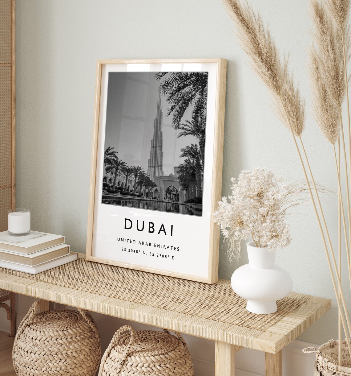 Dubai Travel Poster, UAE Black and White Art Print - Image 2