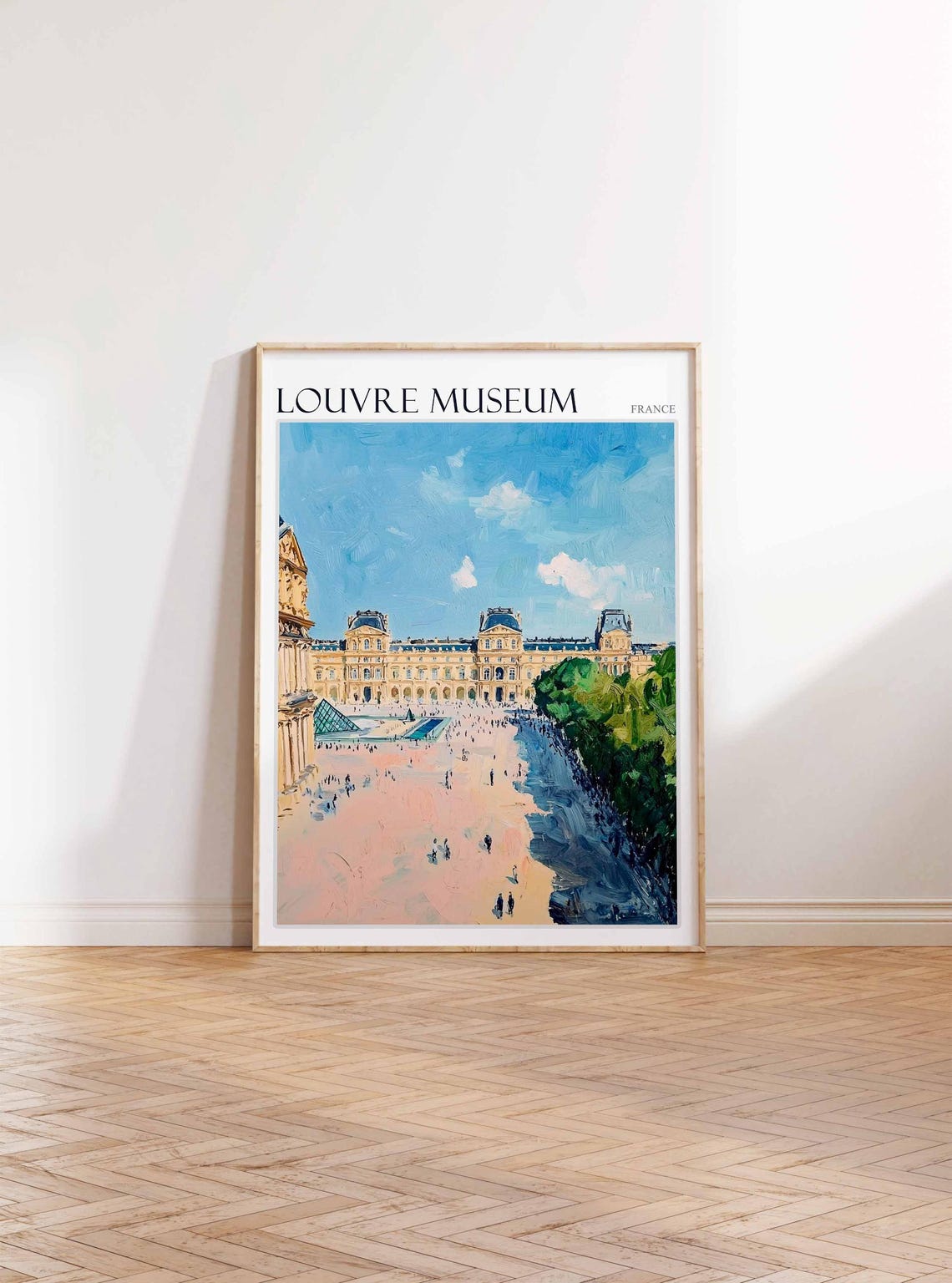 Louvre Museum Poster Louvre Museum Travel Print France Travel Poster Tropical Decor Travel Gift Floral Print Coastal Decor - Image 4