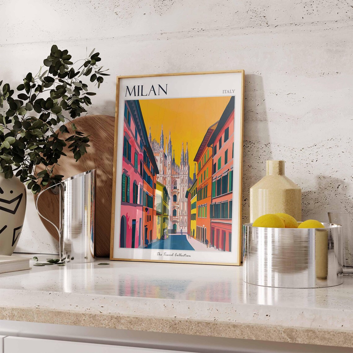 Milan Italy Duomo Cathedral Street Colorful Italian City Poster - Image 3