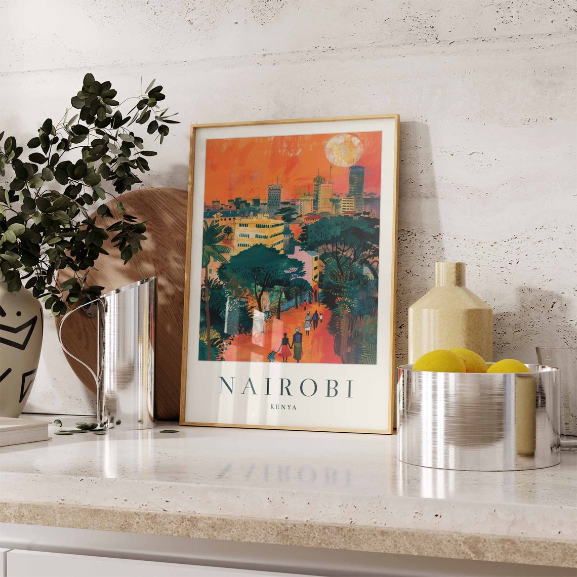 Nairobi Poster Nairobi Travel Print Kenya Wall Art Nairobi Travel Print Tropical Decor City Print Nairobi Gift Nairobi Travel Poster - Image 3
