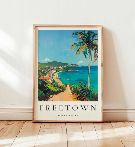 Freetown Sierra Leone Tropical Coast Palm Bay Bold Soft Poster