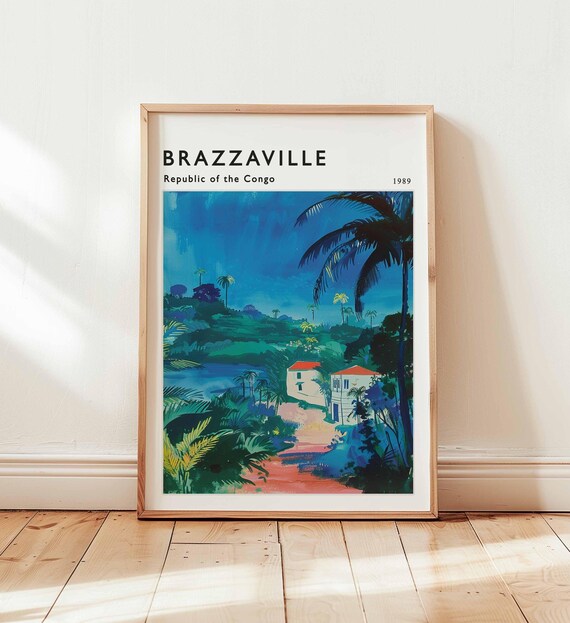 Brazzaville Poster Congo River Cityscape Travel Print