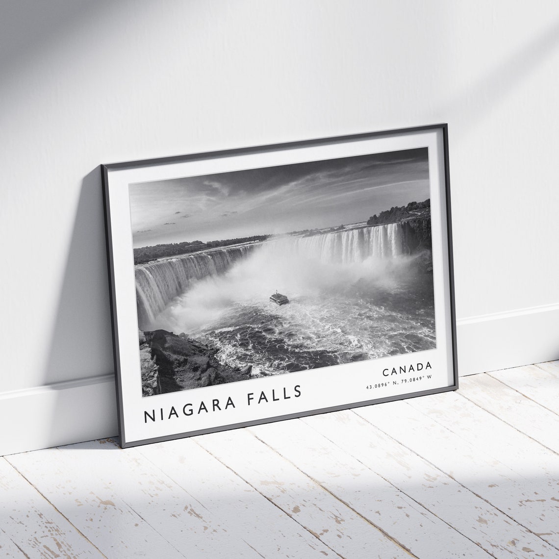 Niagara Falls Canada Black and White Falls Photography Travel Poster - Image 2