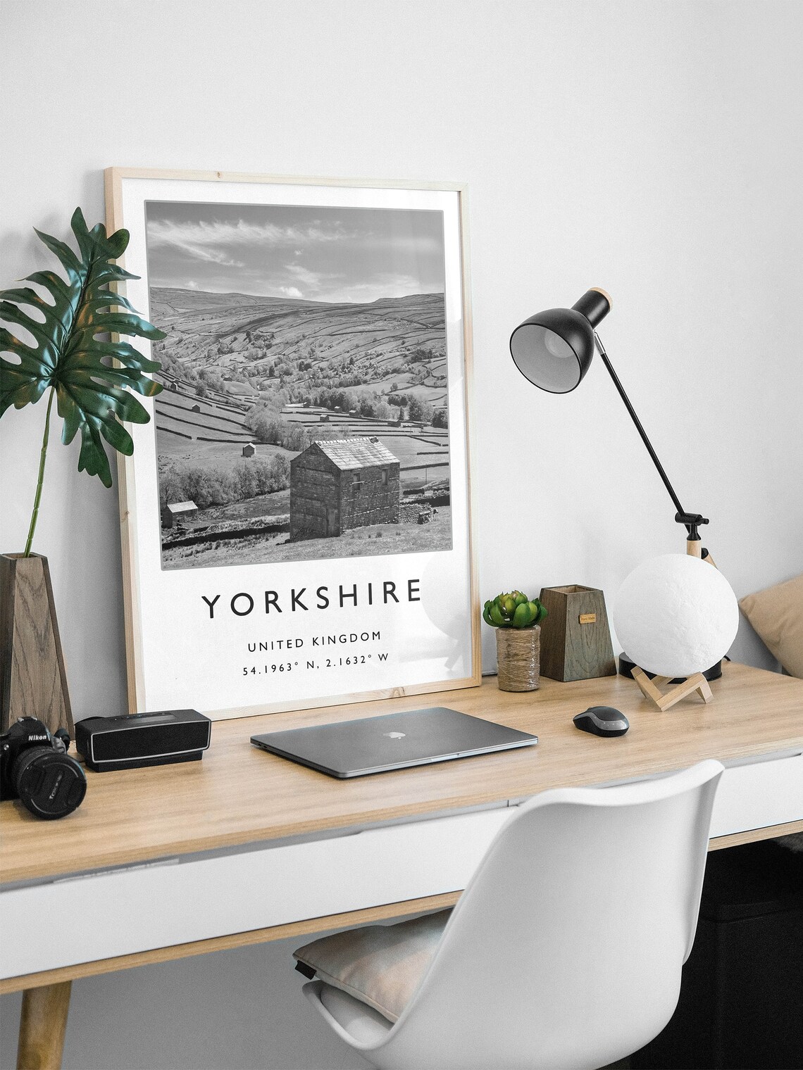 Yorkshire Travel Poster, Black and White UK Art - Image 3