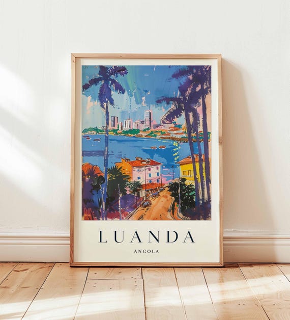 Luanda Angola Travel Poster West Africa Coastal City Art