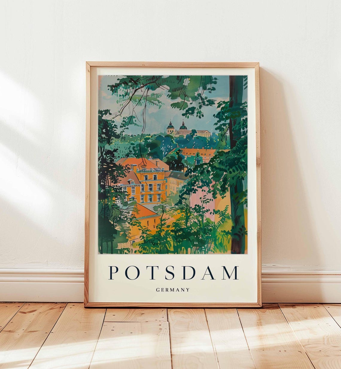 Potsdam Germany Old Town Seen Through Lush Green Trees Poster