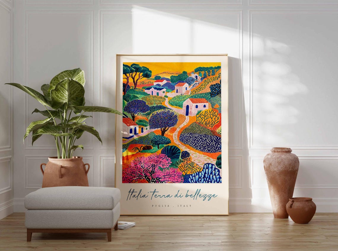 Puglia Poster Italian Travel Print Puglia Travel Art Puglia Wall Art Italy Art Italy Travel Decor Italian Travel Gift - Image 3
