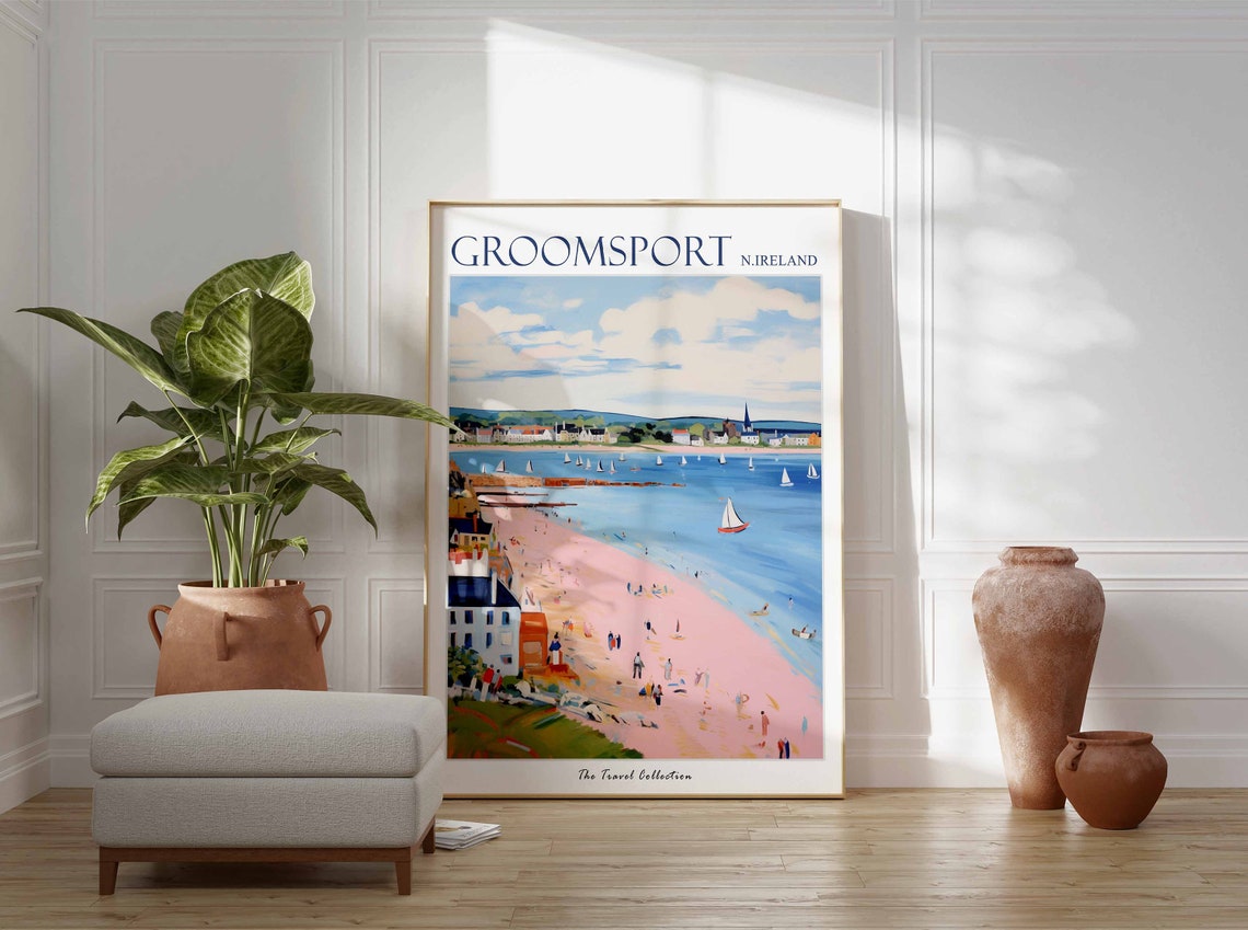 Groomsport Poster Groomsport Travel Print Northern Ireland Travel Poster Irish Decor Tropical Decor Sea Print Groomsport Travel Poster - Image 3