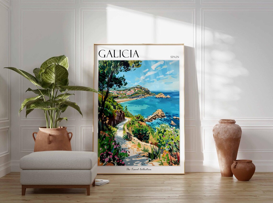 Galicia Travel Poster, Spain Coastal Wall Art - Image 3