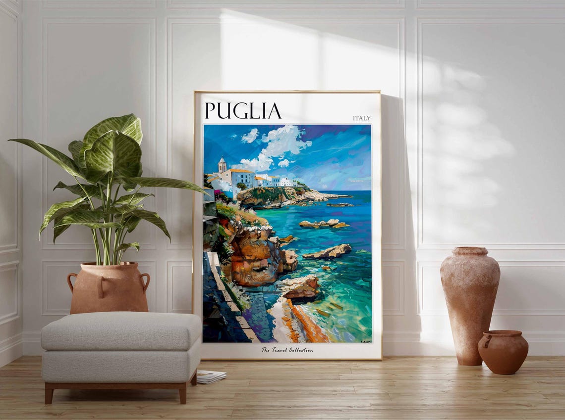 Puglia Poster Puglia Travel Print Italy Wall Art Italian Travel Print Italian Decor Italian Gift Puglia Wall Art - Image 2