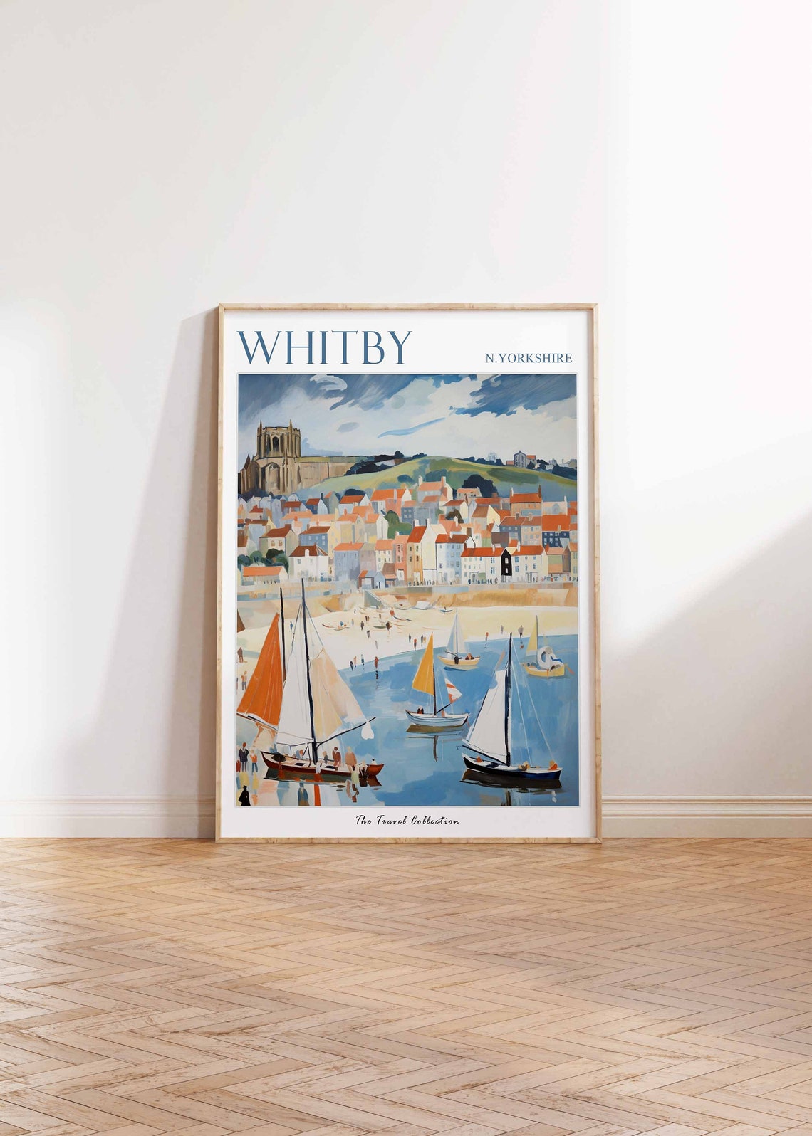 Whitby North Yorkshire Harbor Sailboats Travel Collection Poster - Image 2
