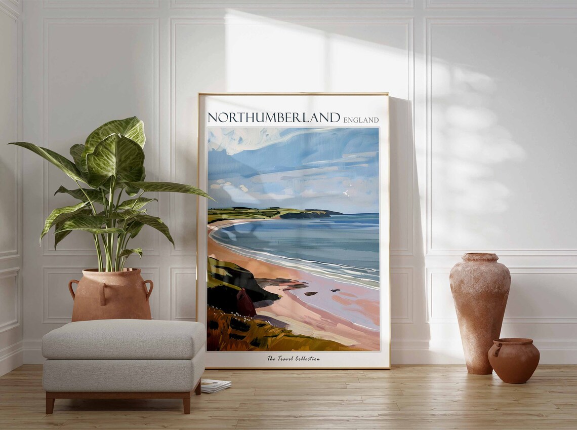 Northumberland Travel Poster, Coastal Art Print - Image 2