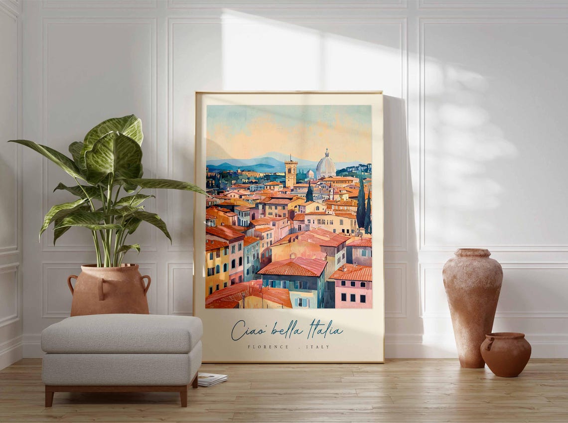 Florence Poster Italian Travel Print Florence Travel Art Florence Wall Art Italy Art Italy Travel Decor Italian Travel Gift - Image 3