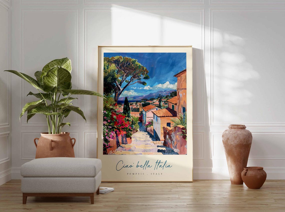 Pompeii Poster Italian Travel Print Pompeii Travel Art Pompeii Wall Art Italy Art Italy Travel Decor Italian Travel Gift - Image 3