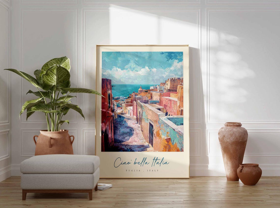Puglia Poster Italian Travel Print Puglia Travel Art Puglia Wall Art Italy Art Italy Travel Decor Italian Travel Gift - Image 3