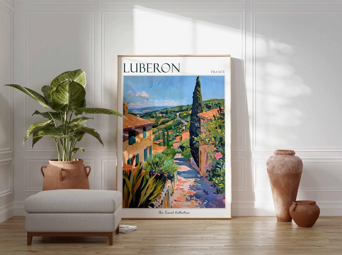 Luberon Poster France Travel Print French Decor Europe Travel Poster European Wall Art Luberon Gift Luberon Travel Poster - Image 3