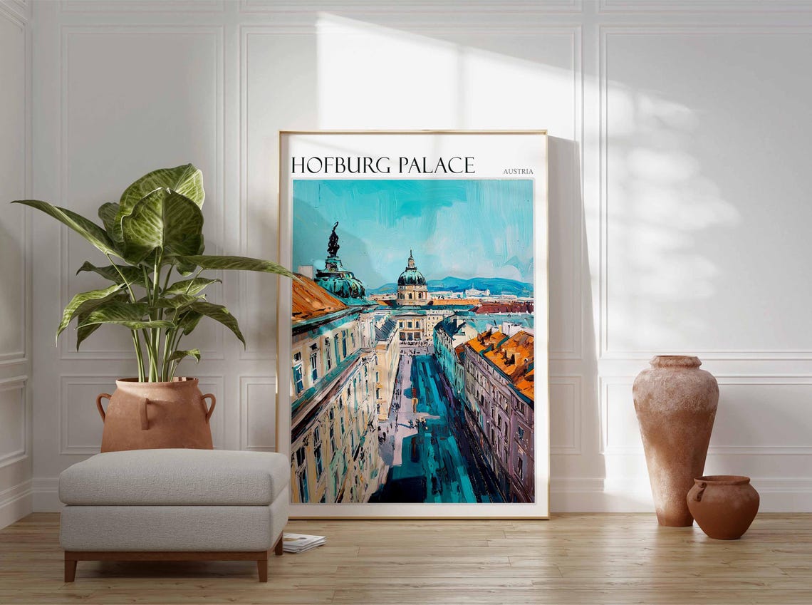 Hofburg Palace Poster Austria Travel Print Austrian Decor Europe Travel Poster European Wall Art Hofburg Palace Travel Poster - Image 2