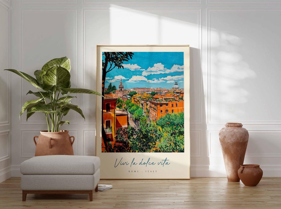 Rome Poster Italian Travel Print Rome Travel Art Rome Wall Art Italy Art Italy Travel Decor Italian Travel Gift - Image 3