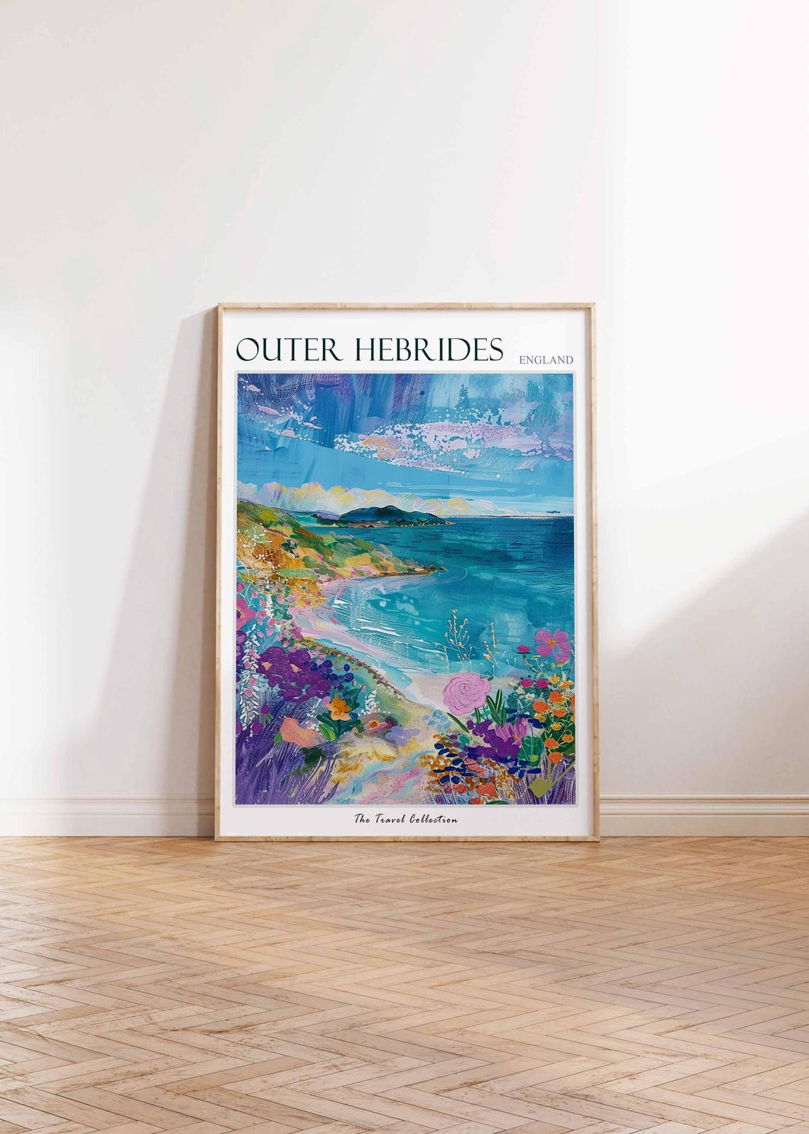 Outer Hebrides Turquoise Cove Sandy Beach Scene Travel Poster - Image 2