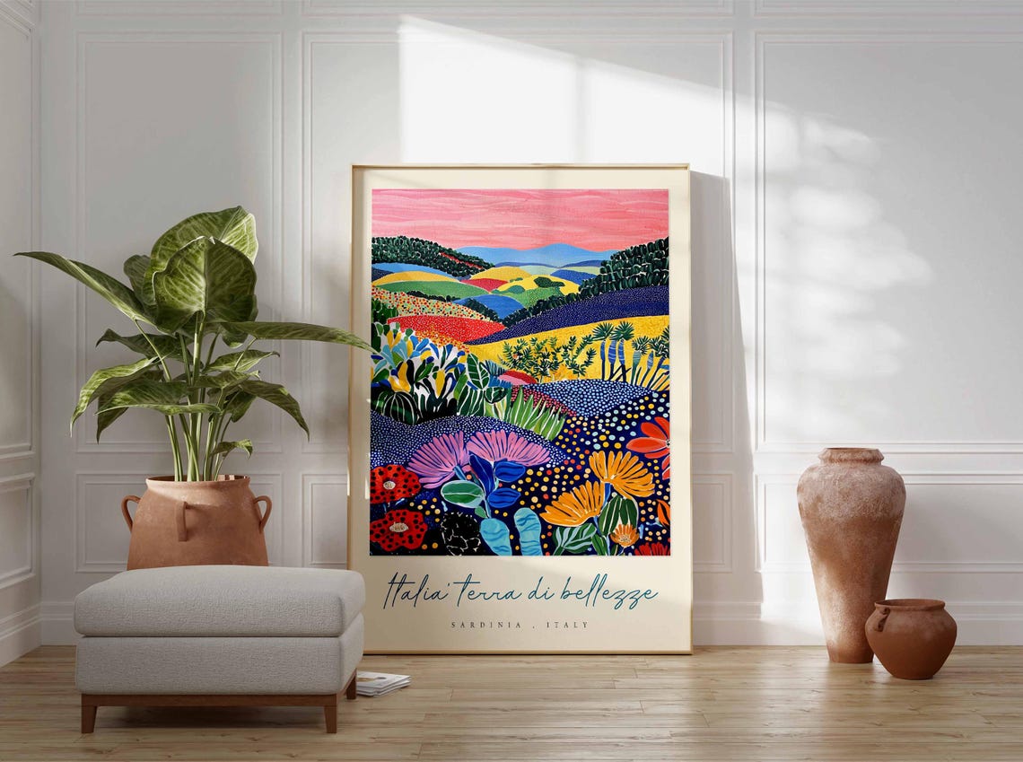 Sardinia Poster Italian Travel Print Sardinia Travel Art Sardinia Wall Art Italy Art Italy Travel Decor Italian Travel Gift - Image 3