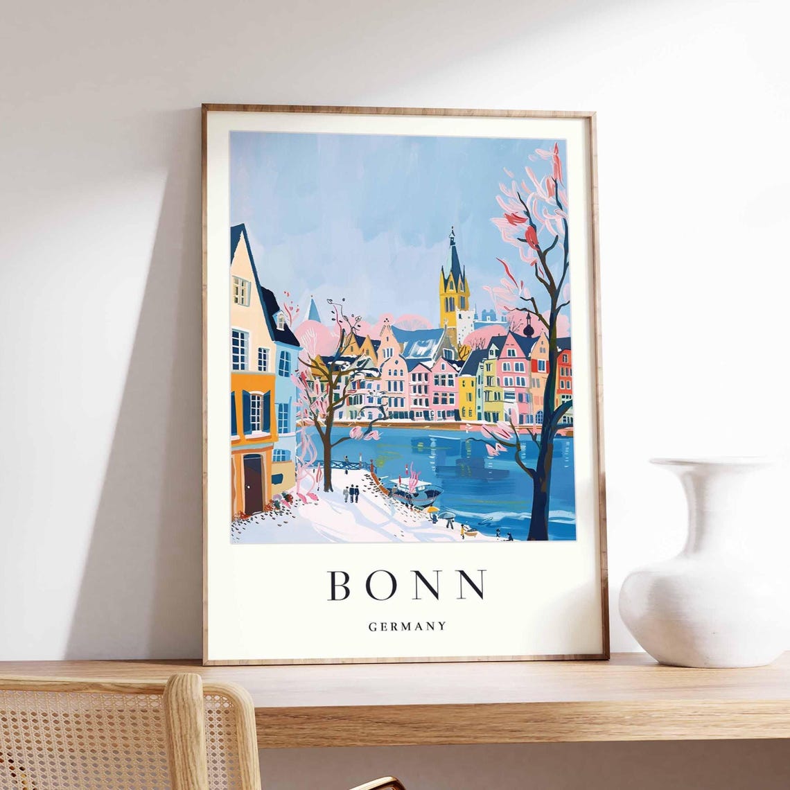 Bonn Germany Poster Rhine River Travel Print