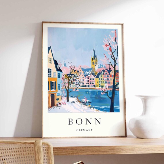 Bonn Germany Poster Rhine River Travel Print