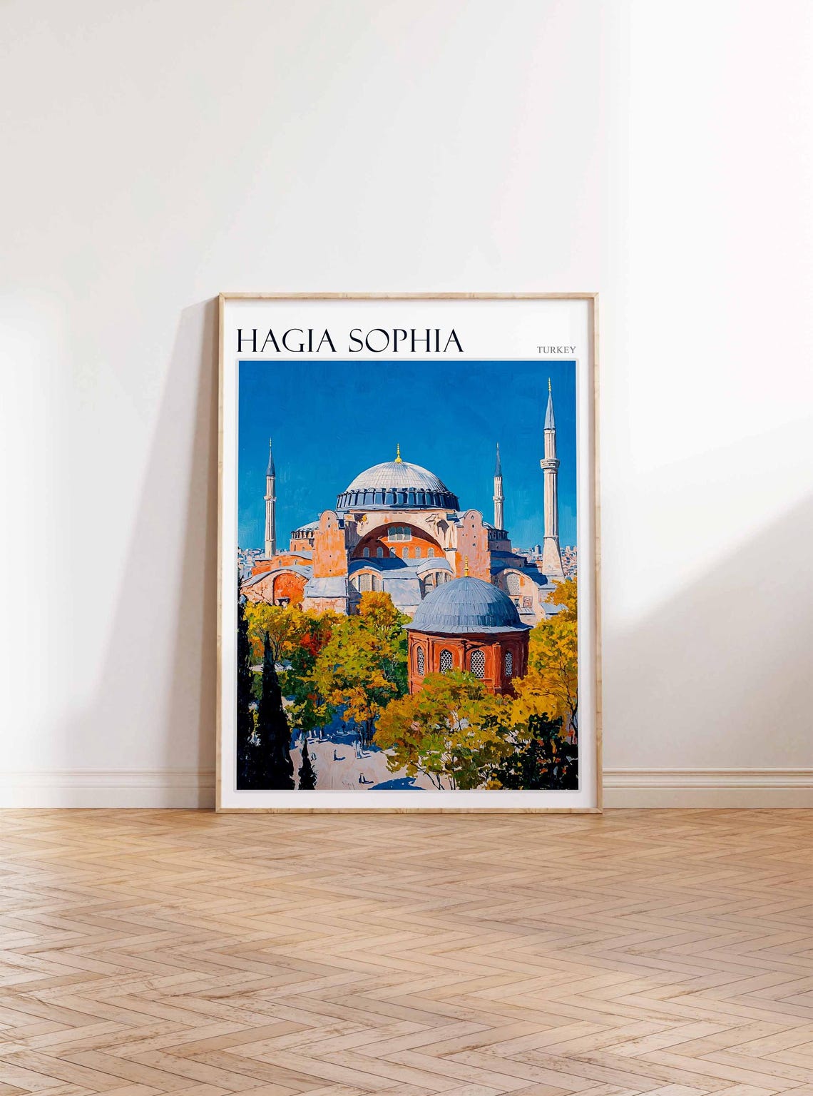 Hagia Sophia Turkey Istanbul Grand Mosque Blue Sky Travel Poster - Image 2