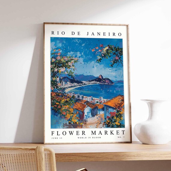 Rio De Janeiro Flower Market Poster Print Brazilian Floral Wall Art Decor Botanical Brazil