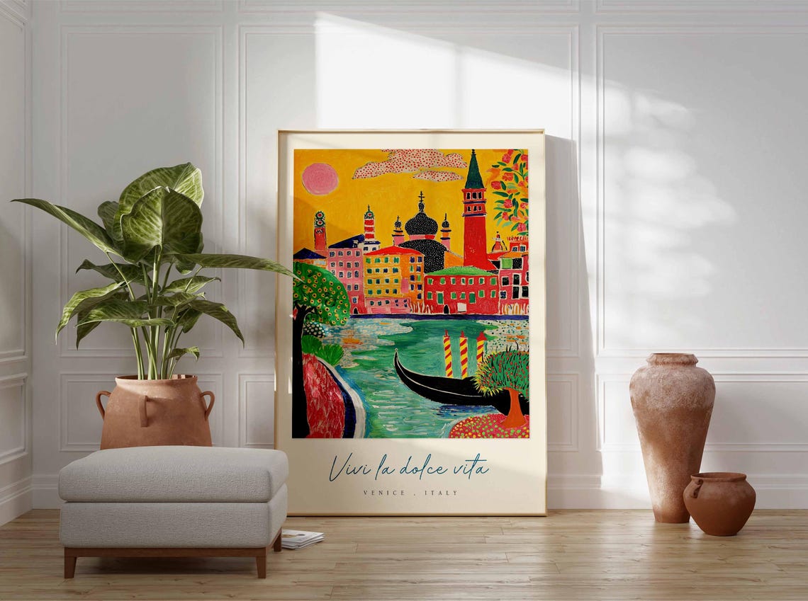 Venice Poster Italian Travel Print Venice Travel Art Venice Wall Art Italy Art Italy Travel Decor Italian Travel Gift - Image 3