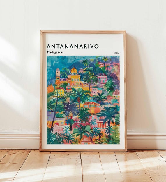 Antananarivo Poster Madagascar Travel Print Africa Wall Art