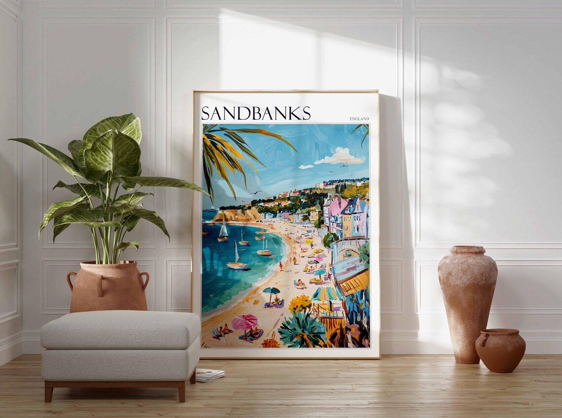 Sandbanks Travel Poster, Dorset Coastal Wall Art - Image 2