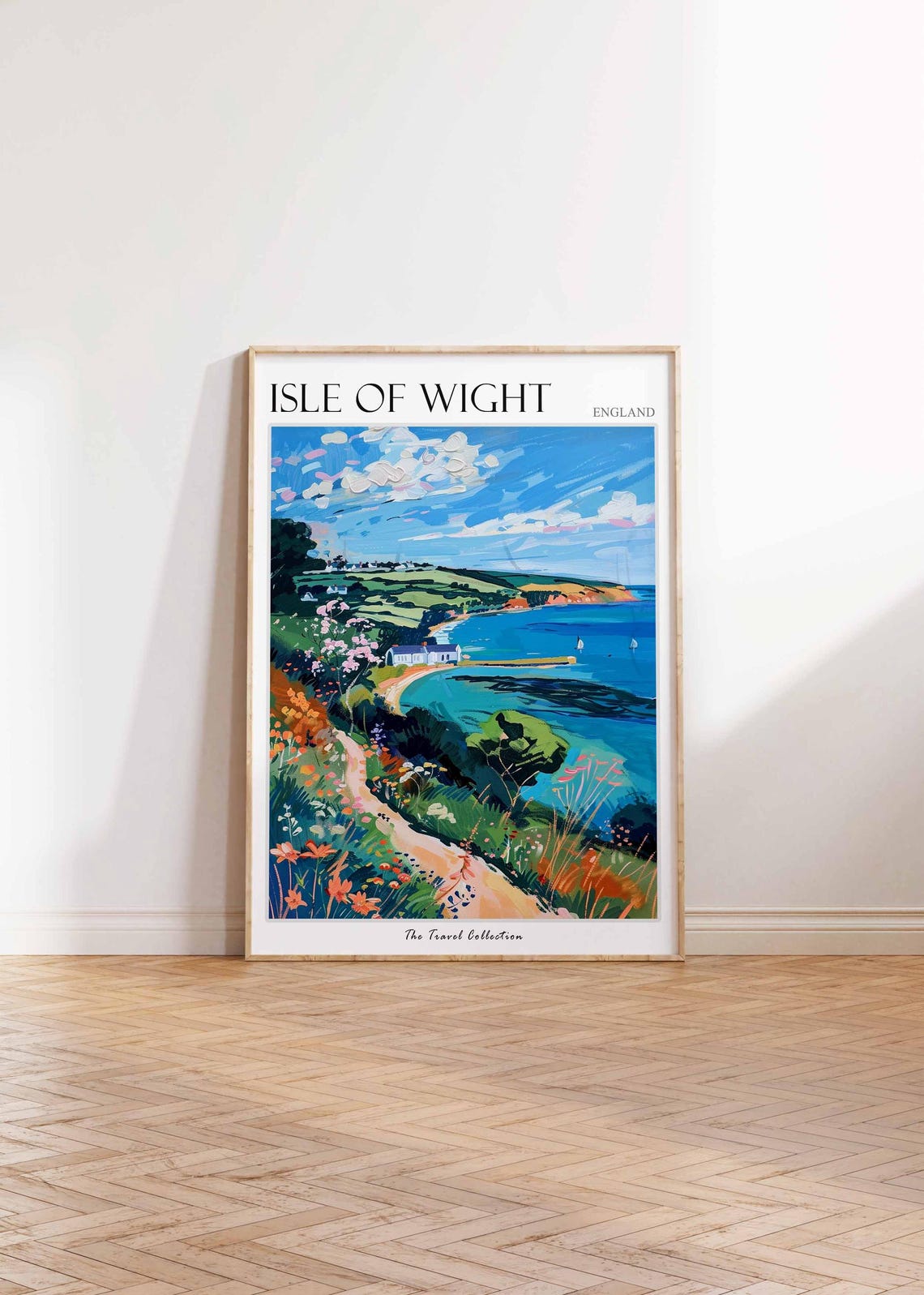 Isle of Wight England Coastal Cottage Turquoise Bay Path Poster - Image 2