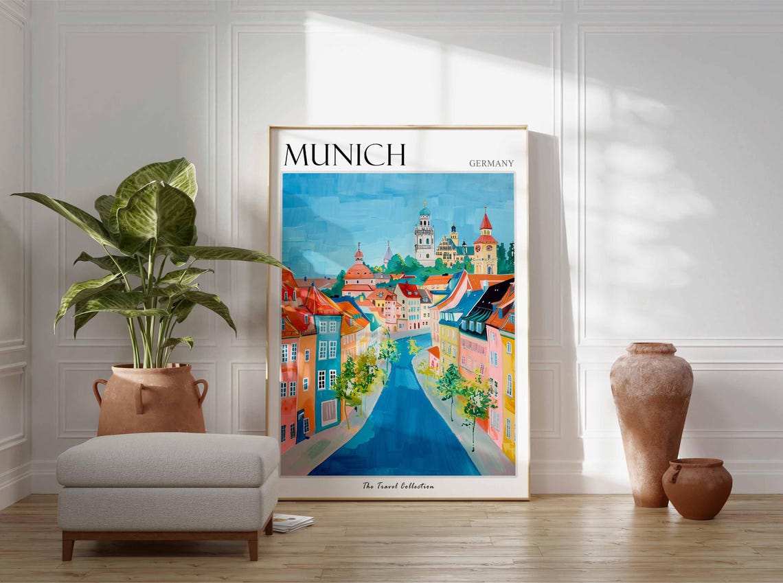 Munich Poster Germany Travel Print German Decor Europe Travel Poster European Wall Art City Print Munich Gift Munich Travel Poster - Image 3