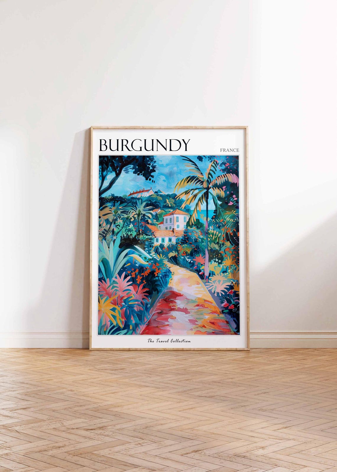Burgundy Poster France Travel Print French Decor Europe Travel Poster European Wall Art Burgundy Gift Burgundy Travel Poster - Image 2
