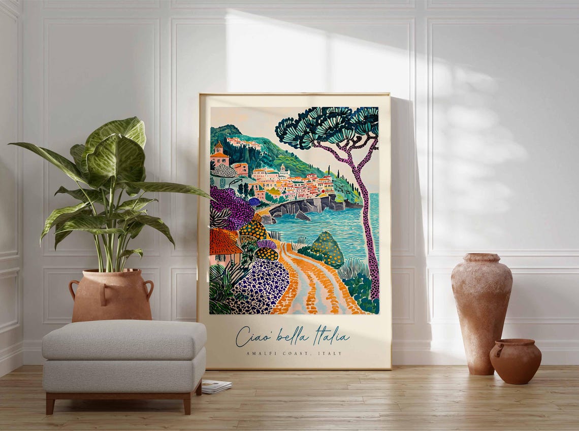 Amalfi Coast Poster Amalfi Coast Travel Print Amalfi Coast Travel Art Amalfi Coast Wall Art Italy Art Italy Travel Decor Travel Gift - Image 3