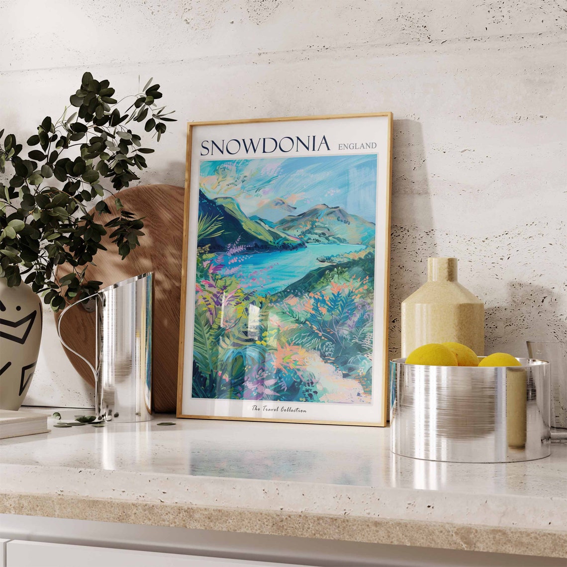 Snowdonia England Sparkling Lake Mountains Lush Valley Wall Art - Image 3