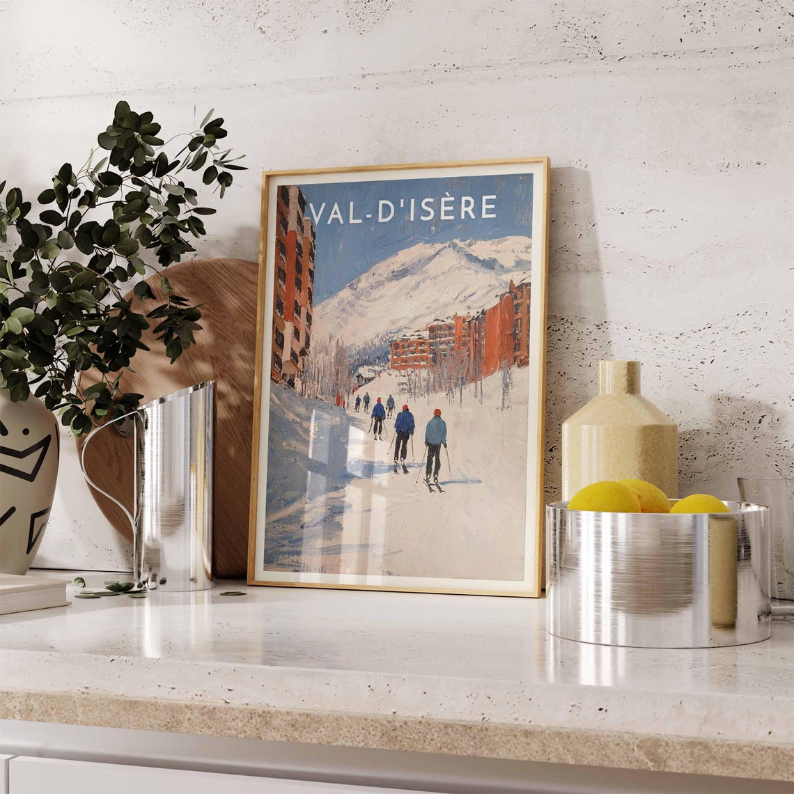 Skiing Travel Poster Val Disre Ski Print France Travel Print Skiing Art Skiing Print Winter Sport Art Ski Gift - Image 2