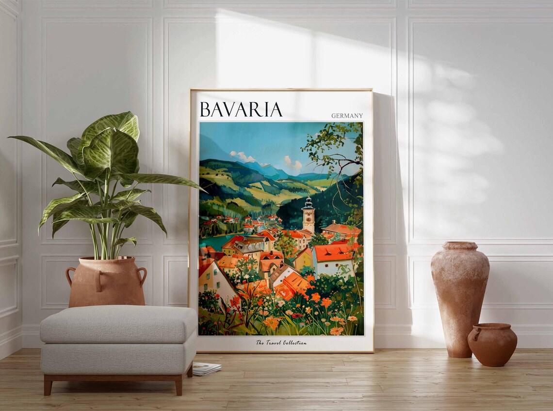 Bavaria Poster Germany Travel Print German Decor Europe Travel Poster European Wall Art Bavaria Gift Bavaria Travel Poster - Image 3