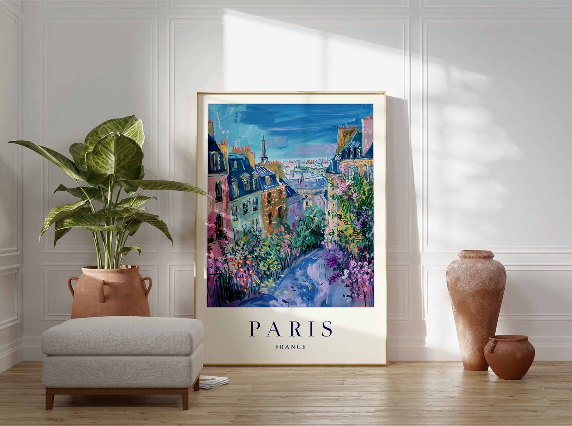Paris Poster Paris Travel Print France Wall Art French Travel Print European Decor City Print Paris Gift Paris Travel Poster - Image 2