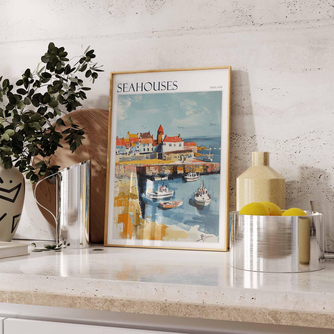 Seahouses Poster Northumberland Poster Coastal Poster Uk Travel Poster Uk Wall Art Seahouses Travel Print Seahouses Wall Decor - Image 2