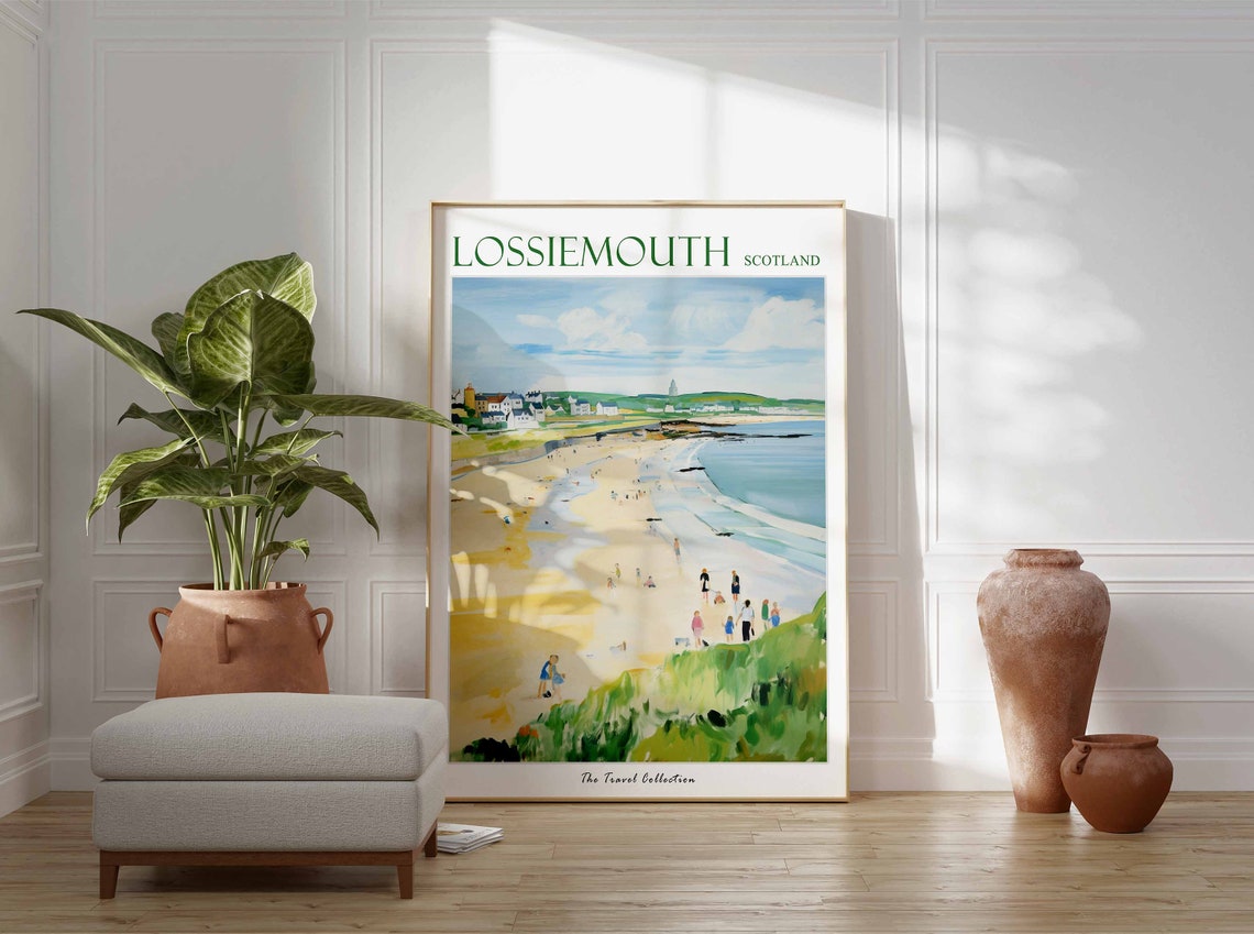 Lossiemouth Poster Lossiemouth Travel Print Scotland Travel Poster Scottish Decor Tropical Decor Sea Print Lossiemouth Travel Poster - Image 3