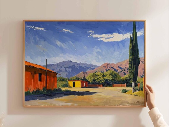 Chile Poster South America Travel Print Chilean Wall Art Andes Mountains Landscape