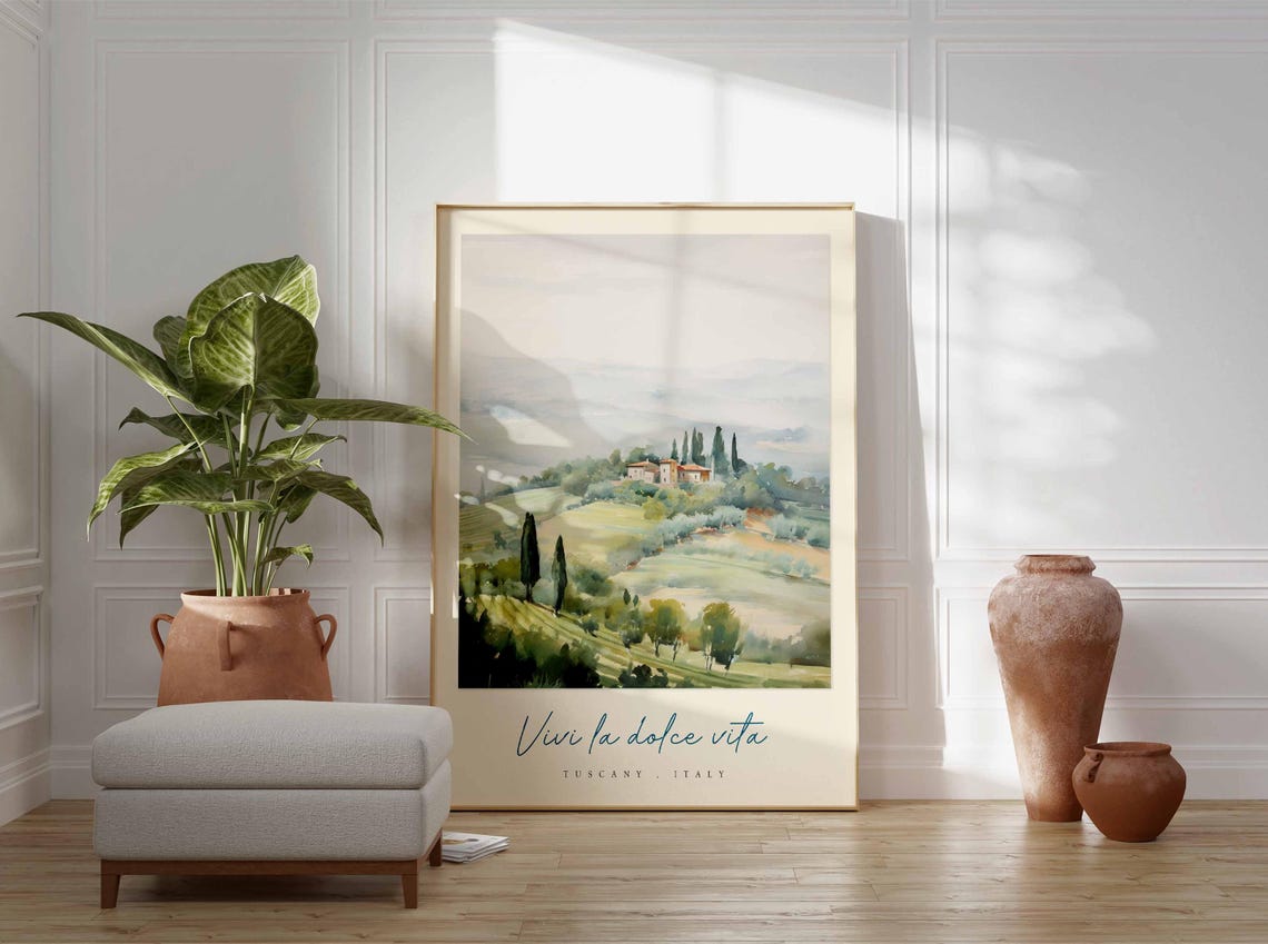 Tuscany Poster Italian Travel Print Tuscany Travel Art Tuscany Wall Art Italy Art Italy Travel Decor Italian Travel Gift - Image 3