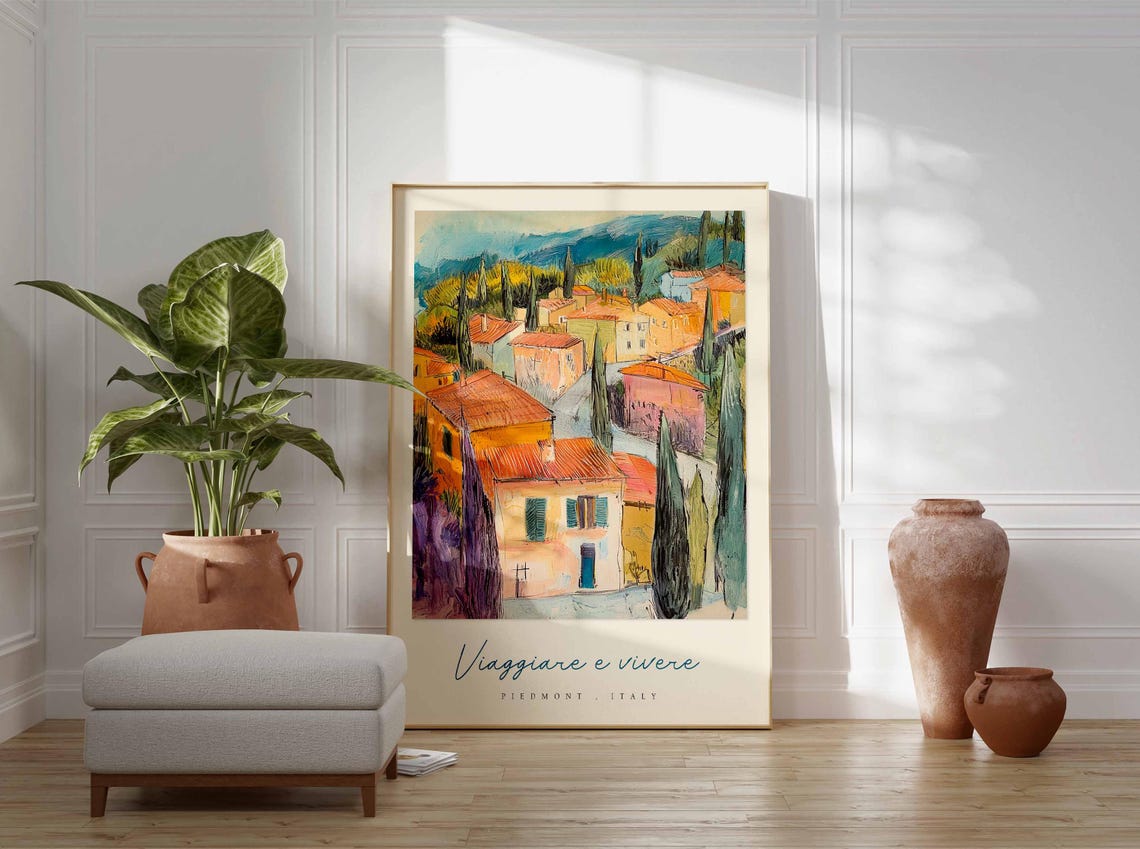 Piedmont Poster Italian Travel Print Piedmont Travel Art Piedmont Wall Art Italy Art Italy Travel Decor Italian Travel Gift - Image 3