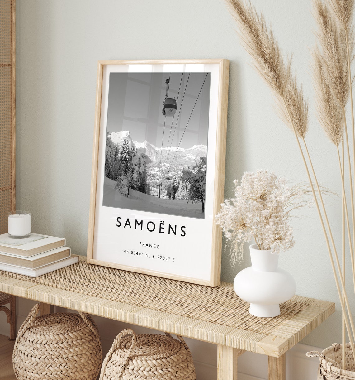 Skiing Travel Poster Samoens France Ski Print France Travel Print Skiing Art Skiing Print Winter Sport Art Ski Gift A1a2a3a4 - Image 2